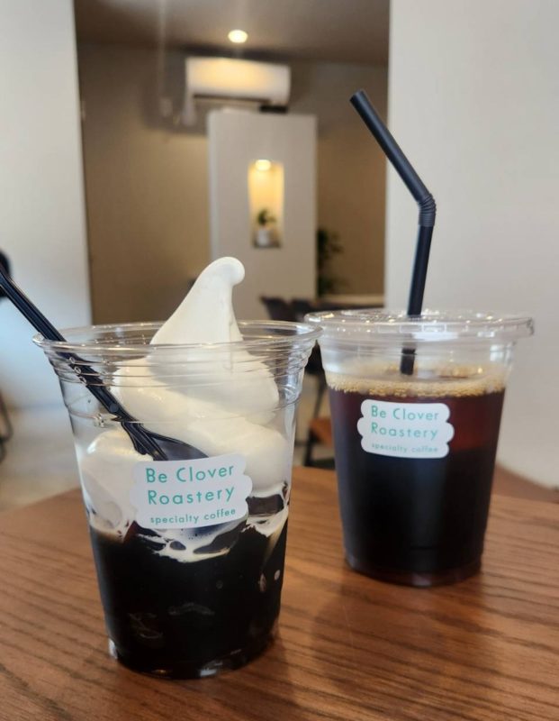 福島区カフェBe Clover Roasteryのコーヒーゼリーとアイスコーヒー｜大阪市福島区の人気カフェ/モンデマス★ルーム大阪福島店【マッサージ／足つぼ／ヘッドスパ】